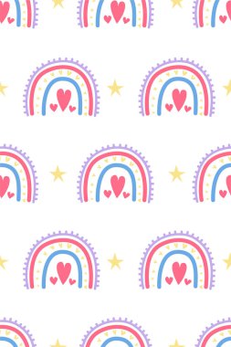 İskandinav gökkuşağı desensiz arka plan. Çocuk odası gökkuşağı arkaplanı
