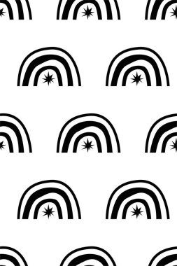 İskandinav gökkuşağı desensiz arka plan. Çocuk odası gökkuşağı arkaplanı