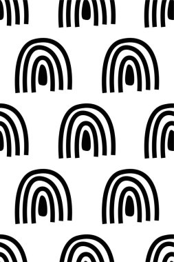 İskandinav gökkuşağı desensiz arka plan. Çocuk odası gökkuşağı arkaplanı