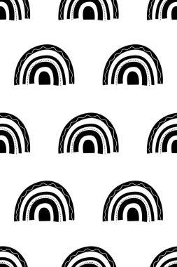 İskandinav gökkuşağı desensiz arka plan. Çocuk odası gökkuşağı arkaplanı
