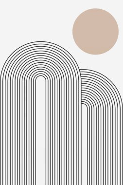 Geometrik Gökkuşağı Kemer Arkaplanı. Orta Çağ Modern Gökkuşağı Arkaplan Çizimi