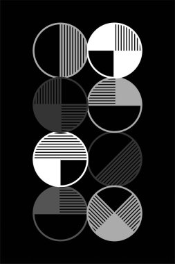 Geometrik Bauhaus Sanat Arkaplanı. Soyut Geometrik Bauhaus Duvar Dekorasyonu Posteri. Orta Çağ Modern Duvar Sanatı