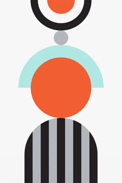 Geometrik Bauhaus Sanat Arkaplanı. Soyut Geometrik Bauhaus Duvar Dekorasyonu Posteri. Orta Çağ Modern Duvar Sanatı