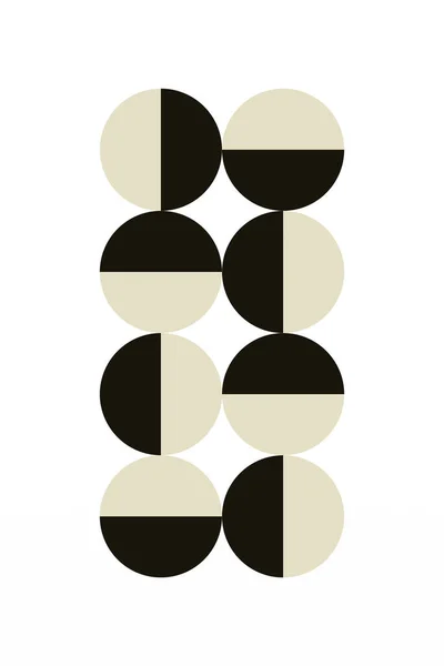 Geometrik Bauhaus Sanat Arkaplanı. Soyut Geometrik Bauhaus Duvar Dekorasyonu Posteri. Orta Çağ Modern Duvar Sanatı
