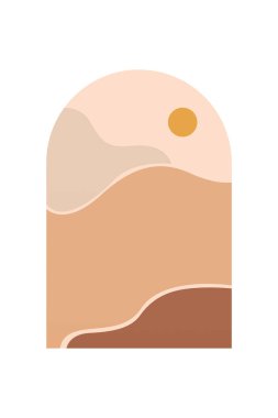 Boho Duvar Sanatı Posteri. Soyut Boho Arkaplan Resimleri. Soyut Peyzaj Arkaplanı