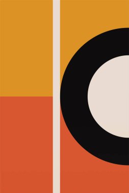 Bauhaus Arkaplan İllüstrasyonu. Soyut Bauhaus Posteri. Düz Coloful Geometrik Bauhaus Sanat Posteri