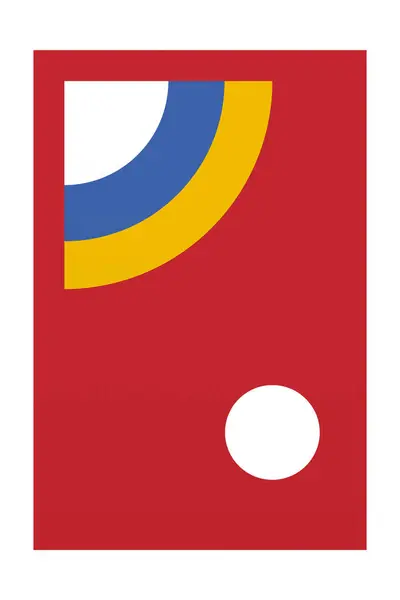 Bauhaus Arkaplan İllüstrasyonu. Soyut Bauhaus Posteri. Düz Coloful Geometrik Bauhaus Sanat Posteri