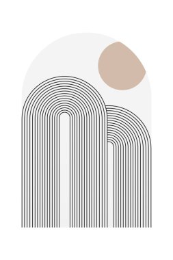 Geometrik Gökkuşağı Kemer Arkaplanı. Orta Çağ Modern Gökkuşağı Arkaplan Çizimi