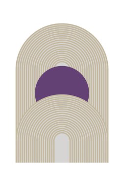 Geometrik Gökkuşağı Kemer Arkaplanı. Orta Çağ Modern Gökkuşağı Arkaplan Çizimi