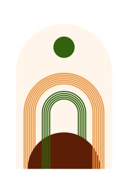 Geometrik Gökkuşağı Kemer Arkaplanı. Orta Çağ Modern Gökkuşağı Arkaplan Çizimi