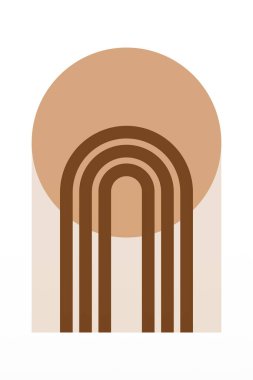 Geometrik Gökkuşağı Kemer Arkaplanı. Orta Çağ Modern Gökkuşağı Arkaplan Çizimi