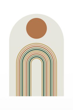 Geometrik Gökkuşağı Kemer Arkaplanı. Orta Çağ Modern Gökkuşağı Arkaplan Çizimi