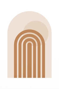 Geometrik Gökkuşağı Kemer Arkaplanı. Orta Çağ Modern Gökkuşağı Arkaplan Çizimi