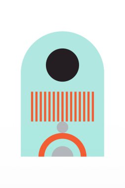 Geometrik Bauhaus Sanat Arkaplanı. Soyut Geometrik Bauhaus Duvar Dekorasyonu Posteri. Orta Çağ Modern Duvar Sanatı