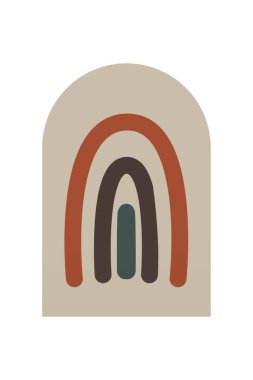 Orta Çağ Modern Boho Sanat Arkaplanı. Yazdırılabilir Soyut Geometrik Duvar Sanatı Dekorasyonu