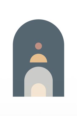 Orta Çağ Modern Boho Sanat Arkaplanı. Yazdırılabilir Soyut Geometrik Duvar Sanatı Dekorasyonu