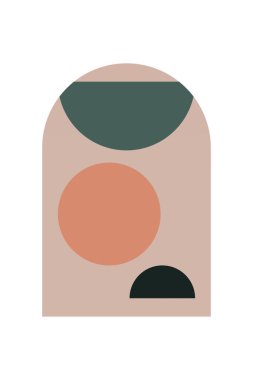 Orta Çağ Modern Boho Sanat Arkaplanı. Yazdırılabilir Soyut Geometrik Duvar Sanatı Dekorasyonu