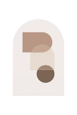 Orta Çağ Modern Boho Sanat Arkaplanı. Yazdırılabilir Soyut Geometrik Duvar Sanatı Dekorasyonu