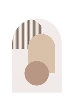 Orta Çağ Modern Boho Sanat Arkaplanı. Yazdırılabilir Soyut Geometrik Duvar Sanatı Dekorasyonu