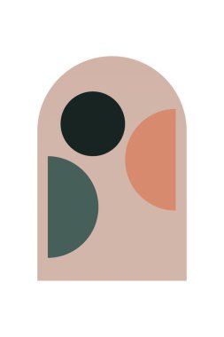 Orta Çağ Modern Boho Sanat Arkaplanı. Yazdırılabilir Soyut Geometrik Duvar Sanatı Dekorasyonu