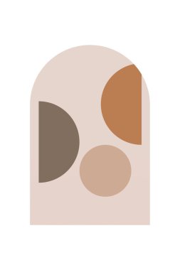 Orta Çağ Modern Boho Sanat Arkaplanı. Yazdırılabilir Soyut Geometrik Duvar Sanatı Dekorasyonu