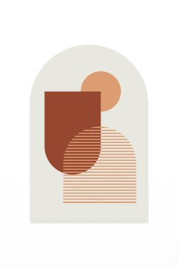 Orta Çağ Modern Boho Sanat Arkaplanı. Yazdırılabilir Soyut Geometrik Duvar Sanatı Dekorasyonu