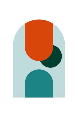 Orta Çağ Modern Boho Sanat Arkaplanı. Yazdırılabilir Soyut Geometrik Duvar Sanatı Dekorasyonu