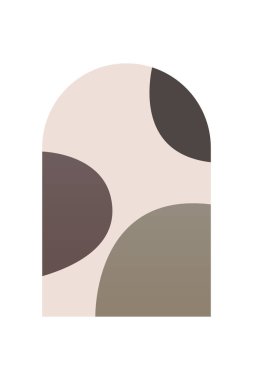 Soyut Minimalist Boho Dağı Geçmişi. Soyut Peyzaj Sanatı Posteri. Yüzyılın Ortası Arkaplan Çizimi