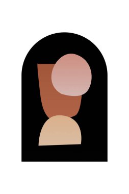 Soyut Minimalist Boho Dağı Geçmişi. Soyut Peyzaj Sanatı Posteri. Yüzyılın Ortası Arkaplan Çizimi