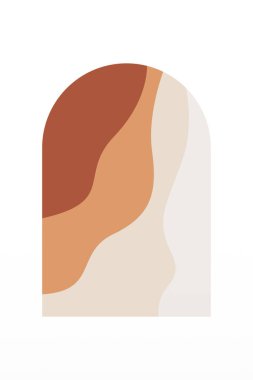 Soyut Minimalist Boho Dağı Geçmişi. Soyut Peyzaj Sanatı Posteri. Yüzyılın Ortası Arkaplan Çizimi