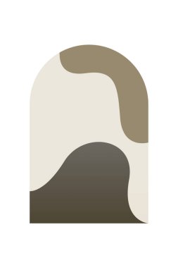 Soyut Minimalist Boho Dağı Geçmişi. Soyut Peyzaj Sanatı Posteri. Yüzyılın Ortası Arkaplan Çizimi