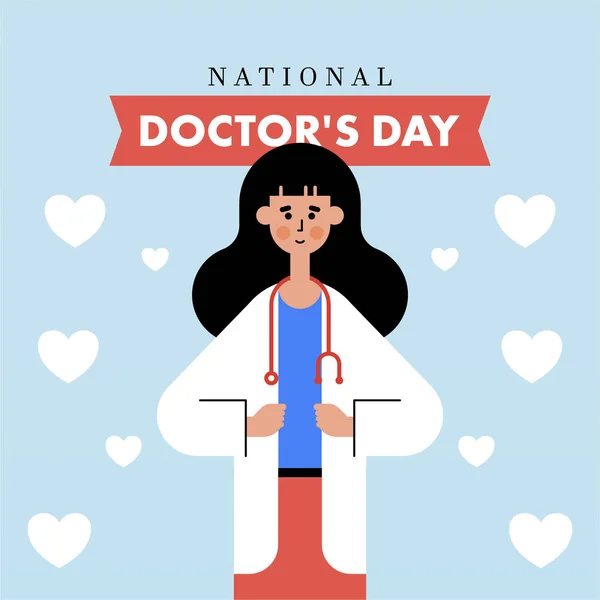 National Doctor\'s Day Illustration. Flat International Nurses Day Instagram Posts Collection. Flat National Doctor\'s Day Cards Collection