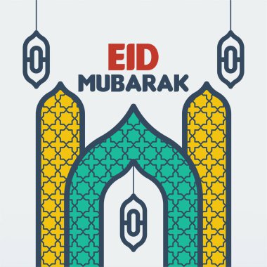 Düz bayram illüstrasyon arka planı. Bayram bayramı bayramı bayramı mübarek selamlama arkaplanı