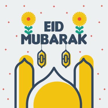 Düz bayram illüstrasyon arka planı. Bayram bayramı bayramı bayramı mübarek selamlama arkaplanı