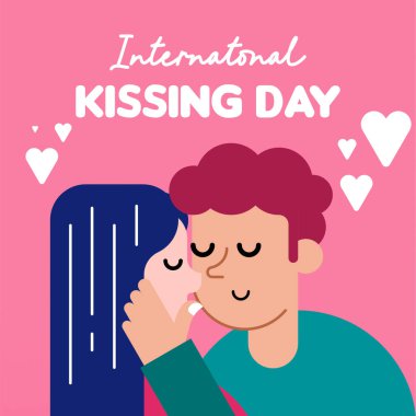 Uluslararası Öpüşme Günü Çizim Arkaplanı. Öpüşme Günü Afişi Arkaplanı