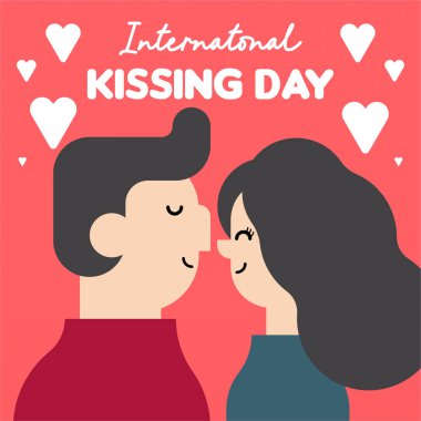 Uluslararası Öpüşme Günü Çizim Arkaplanı. Öpüşme Günü Afişi Arkaplanı