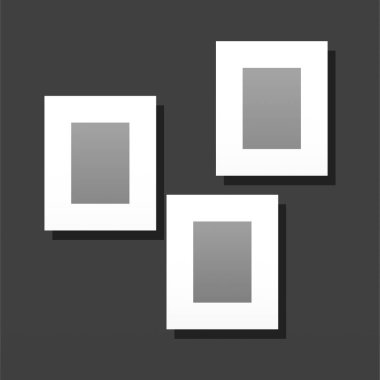 Düz tasarımlı fotoğraf çerçeveli kolaj kompozisyonu. Fotoğraf kolajı şablon tasarım vektörü