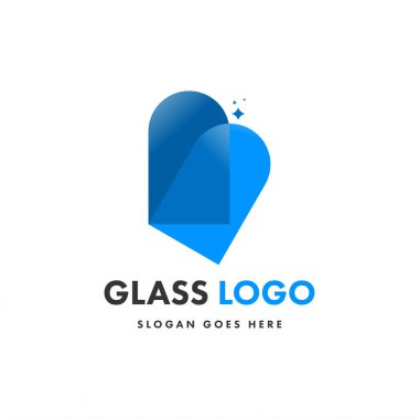 Cam logo tasarım şablonu. Yaratıcı düz dizayn cam logo şablonu. Camın yaratıcı konsept logo tasarımı