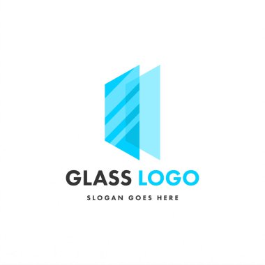 Cam logo tasarım şablonu. Yaratıcı düz dizayn cam logo şablonu. Camın yaratıcı konsept logo tasarımı
