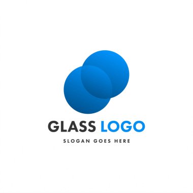 Cam logo tasarım şablonu. Yaratıcı düz dizayn cam logo şablonu. Camın yaratıcı konsept logo tasarımı