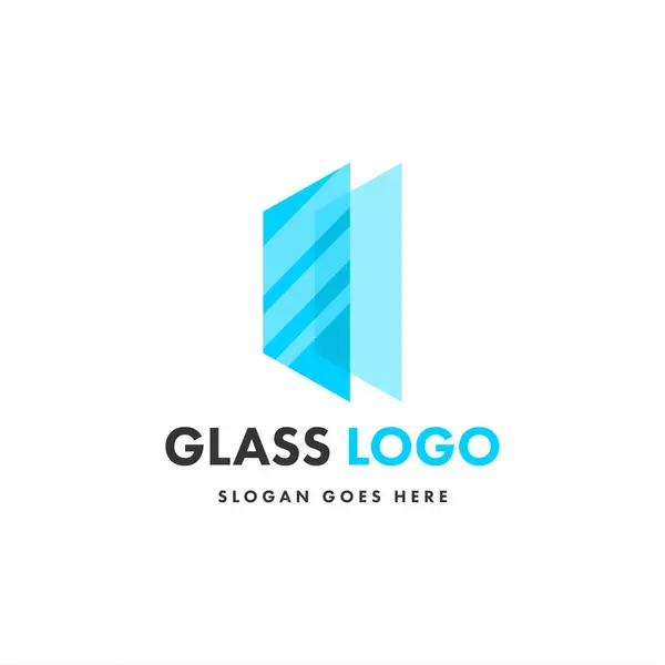 Cam logo tasarım şablonu. Yaratıcı düz dizayn cam logo şablonu. Camın yaratıcı konsept logo tasarımı