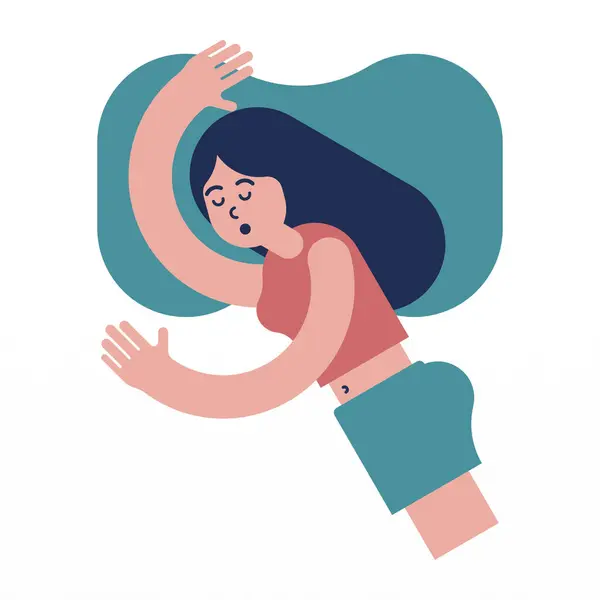 International sleep day with a sleeping female character illustration