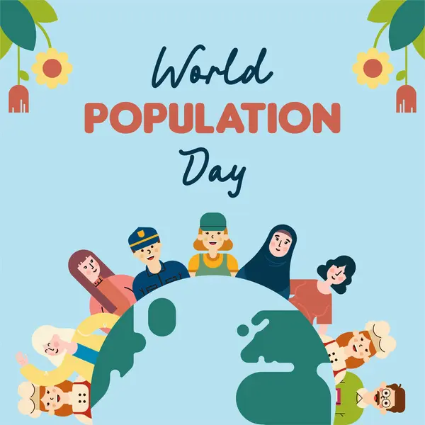 Sfondo Giornata Mondiale Della Popolazione Illustrazione Consapevolezza Della Giornata Mondiale Immagine Stock