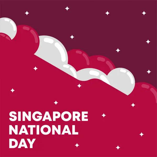 Singapore Giorno Nazionale Banner Sfondo Appartamento Singapore Giorno Nazionale Illustrazione Foto Stock Royalty Free