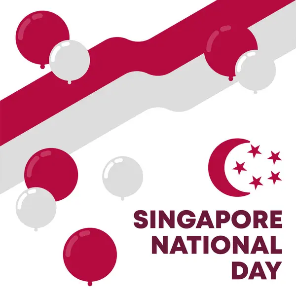Singapore Giorno Nazionale Banner Sfondo Appartamento Singapore Giorno Nazionale Illustrazione Fotografia Stock