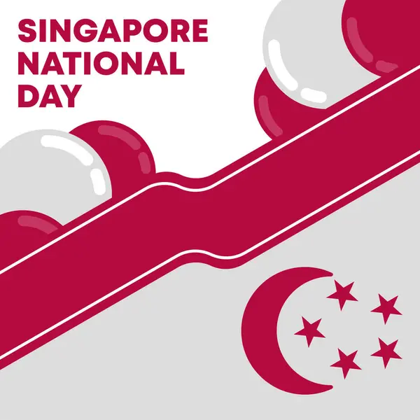 Singapore Giorno Nazionale Banner Sfondo Appartamento Singapore Giorno Nazionale Illustrazione Fotografia Stock