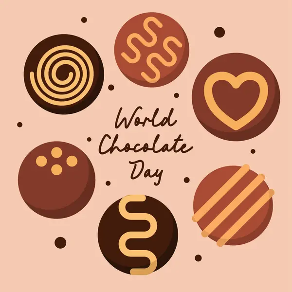 World Chocolate Day Illustration Design Background Chocolate Day Illustration Chocolate Fotografia Stock
