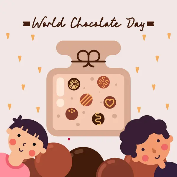 World Chocolate Day Illustration Design Background Chocolate Day Illustration Chocolate Foto Stock