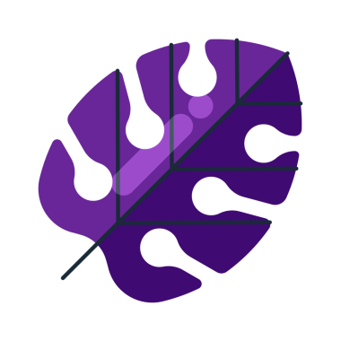 Düz renkli yaprak şekli tasarım varlık ögesi