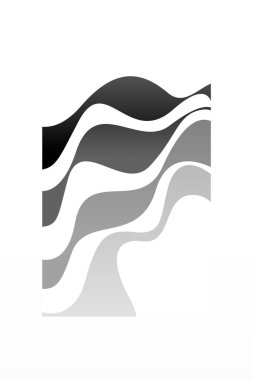 Geometrik Modern Soyut Sanat. Kıvrımlı Bej Siyah Arkaplan. Orta Çağ Modern Duvar Sanatı. 